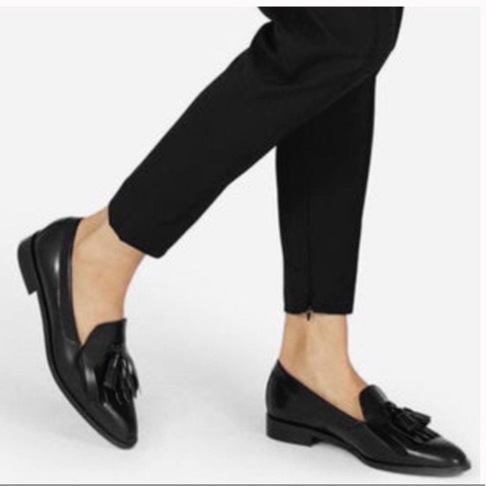 Everlane The Modern Tassel Loafers in Black Women’s Oxfords Size 6.5 🇮🇹 Italy